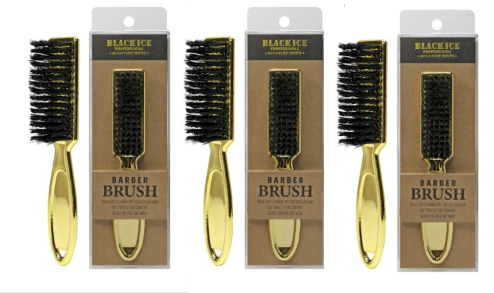 Black Ice Professional Gold Clipper Brush 3Pack