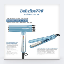Load image into Gallery viewer, BaBylissPRO Limited Edition Nano Titanium Nano Light Ionic Dryer &amp; 1&quot; Compact Ultra-Thin Flat Iron Value Set (BNTPP79)
