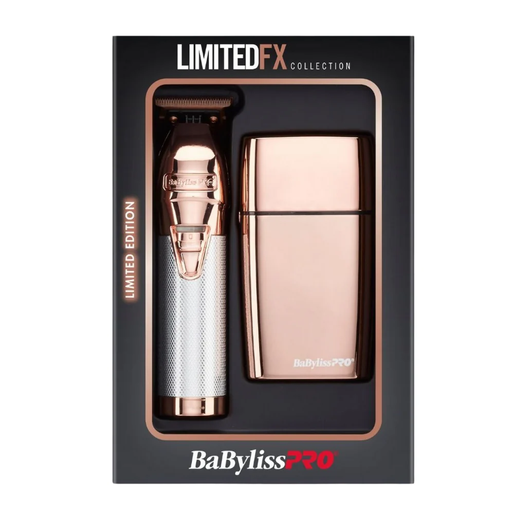 BaBylissPRO LimitedFX Trimmer & Double Foil Shaver Combo Rose Gold