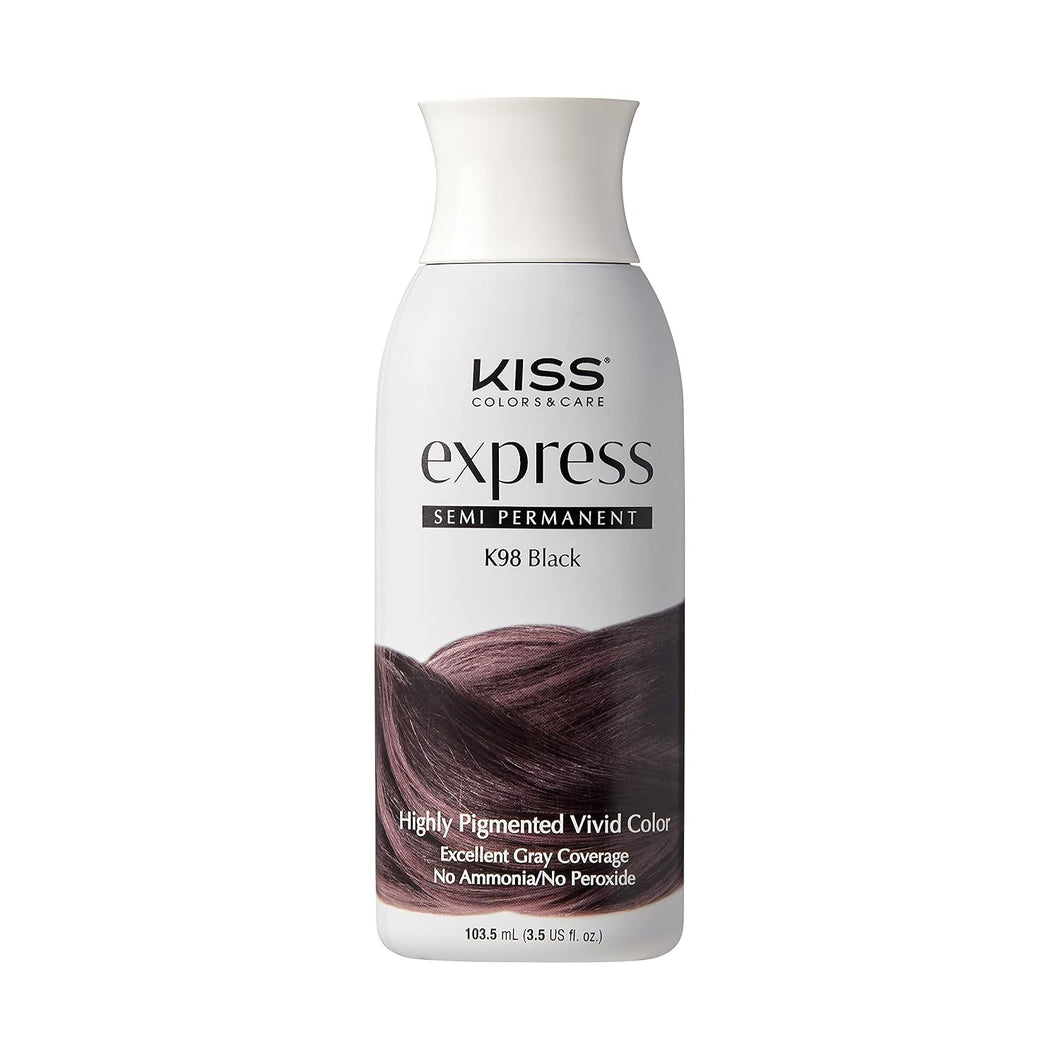 Kiss Express Semi Permanent Hair Black Color K98 3.5 oz