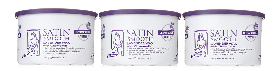 Satin Smooth Lavender Wax with Chamomile 14 oz Pack of 3