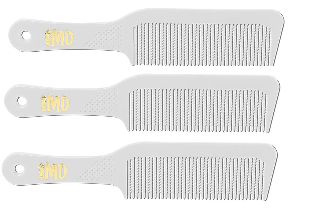 MD Flat Top Comb White 3-Pack