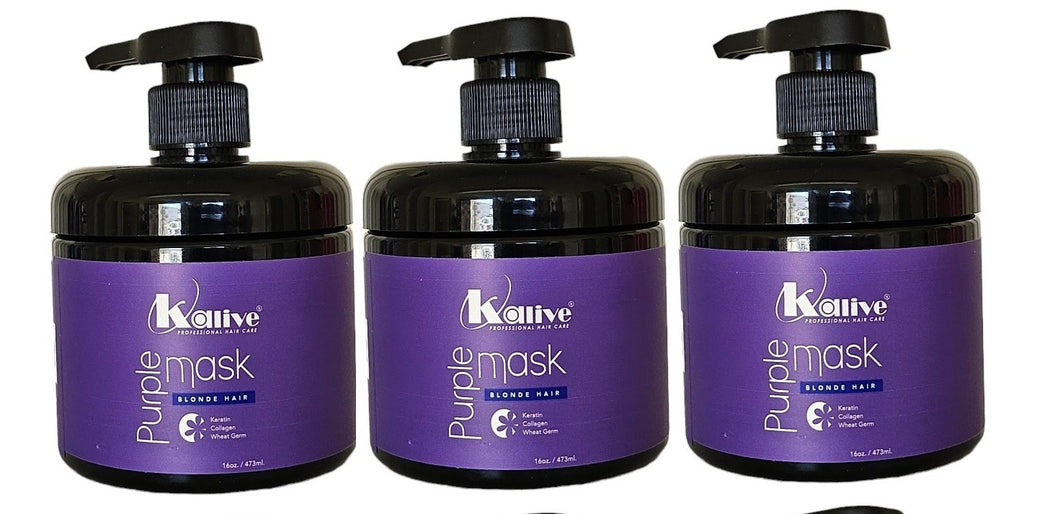 Kalive Hair Repair Purple Mask 16oz Pack of 3