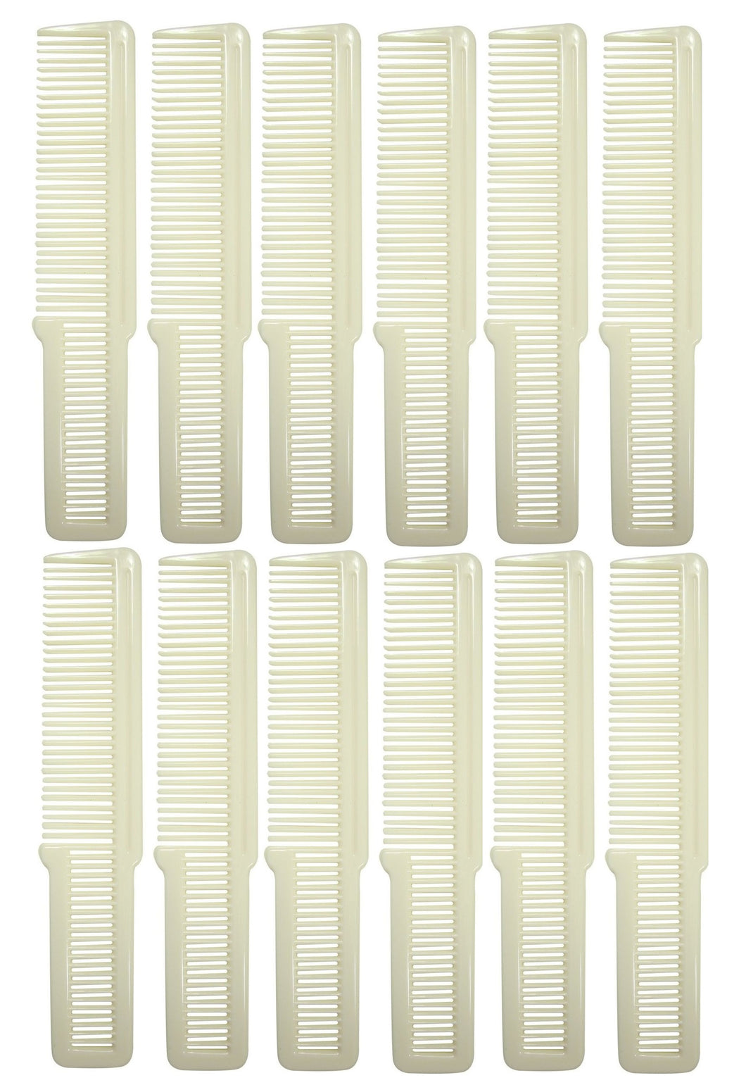 Hair Art White Flat Top  Clipper Comb 6012 12pk