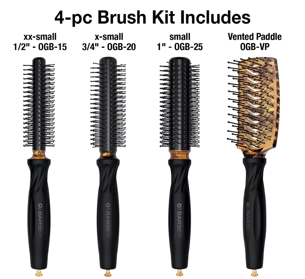 OG Barber Round Brush 4pc Barber Brush Set