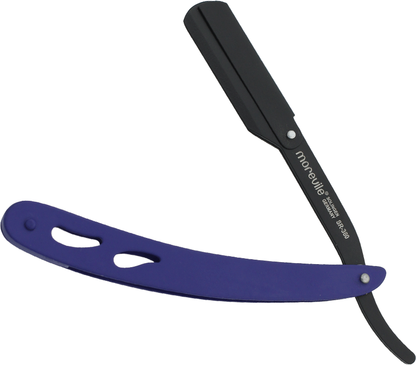 Morevile Swing Lock Black & Blue Straight Razor