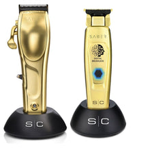 Load image into Gallery viewer, Stylecraft Gold  Saber Cordless Clipper and Trimmer Duo
