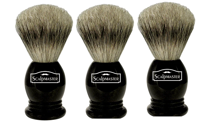 Scalpmaster 100% Badger Shaving Brush SB-18 3-Pack