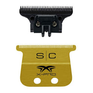 StyleCraft Wide Gold X-Pro Fixed Trimmer Blade with DLC Deep Tooth Cutter Set SC517G