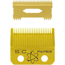 Load image into Gallery viewer, Stylecraft Replacement Fixed Gold Titanium Faper Hair Clipper Blade with Slim Deep Tooth Cutter Set SC525G
