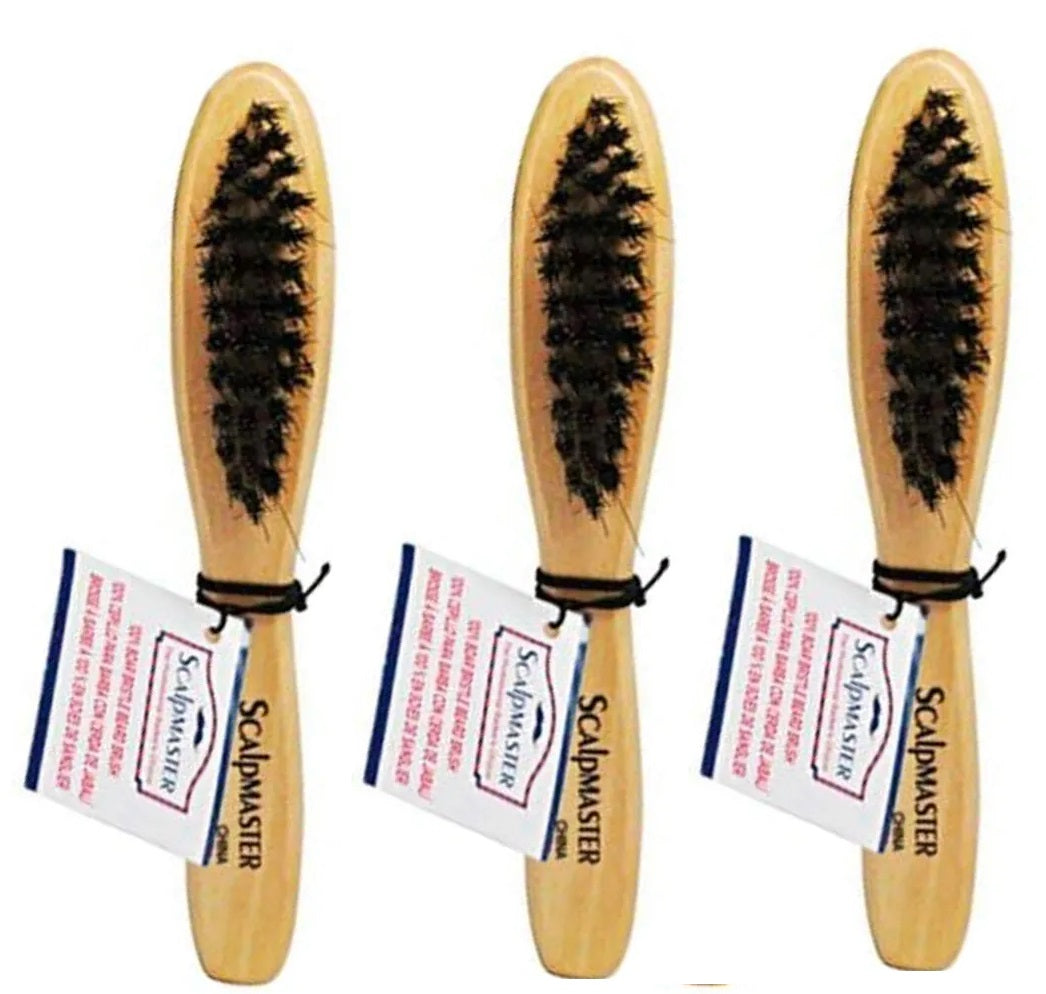 Scalpmaster 100% Boar Bristle Beard Brush Pack of 3