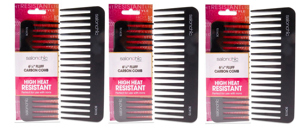 Salonchic Fluff Carbon Comb 3-Pack