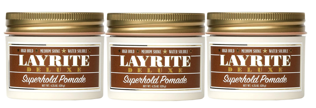 Layrite SuperHold Pomade 4oz 3Pack