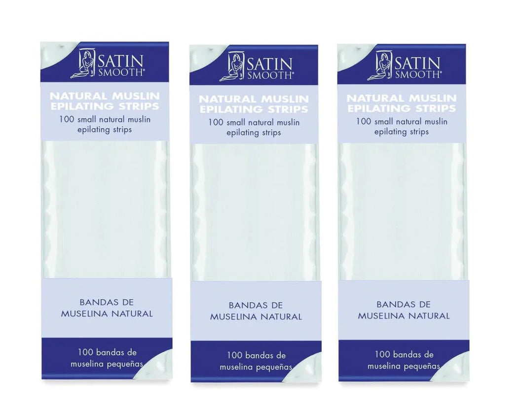 Satin Smooth Small Natural Muslim Strips 100ct Pack 3