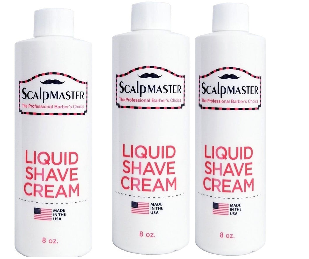 Scalpmaster Liquid Shave Cream 8 oz 3-Pack