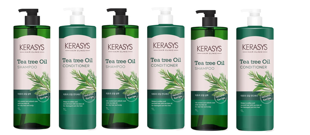 Kerasys Tea Tree Oil Shampoo and Conditioner 6pack