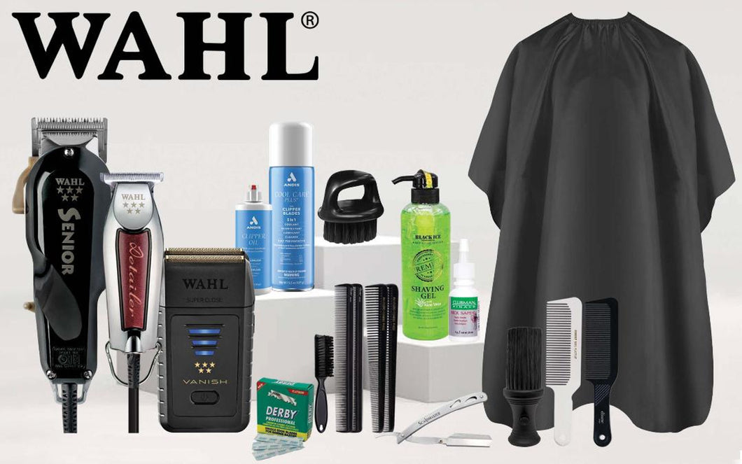 Wahl 5 Star Senior, Detailer Trimmer, and Vanish Shaver Barber Set