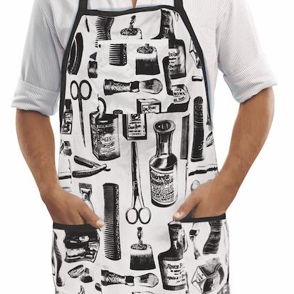 Betty Dain Vintage Barber Apron - Black/White