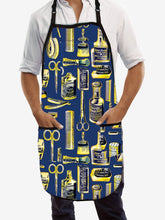 Load image into Gallery viewer, Betty Dain Vintage Barber Apron - Gold/Blue
