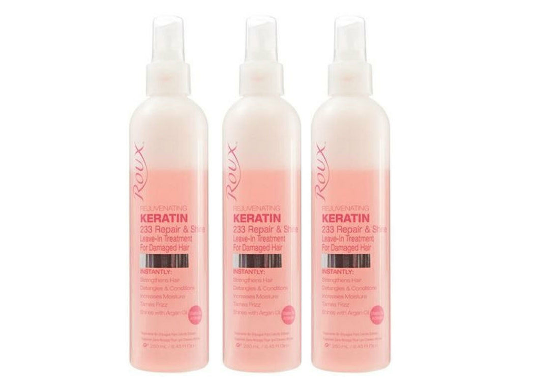 Roux Rejuvenating Keratin Repair & Shine Leave-In Treatment 8.45 oz 3PK